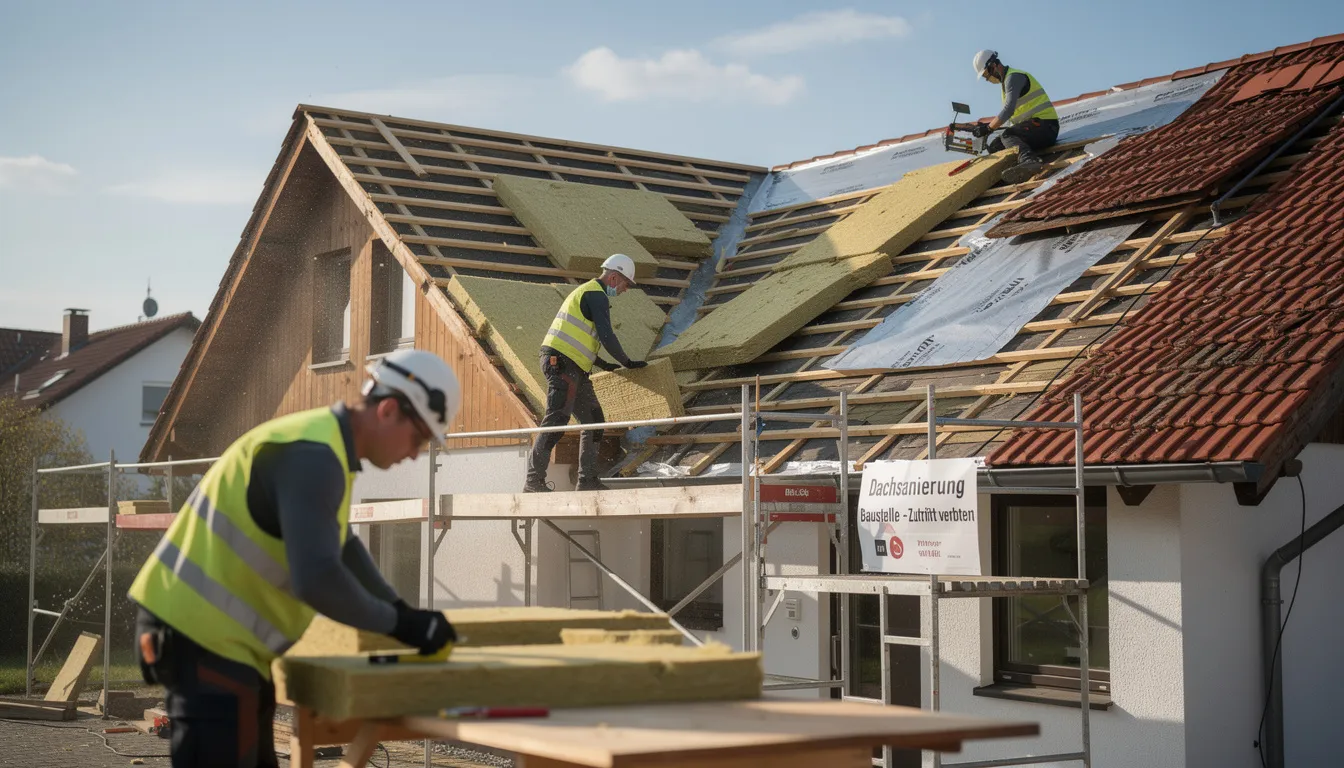 D&auml;mmung bei einer Dachsanierung.
